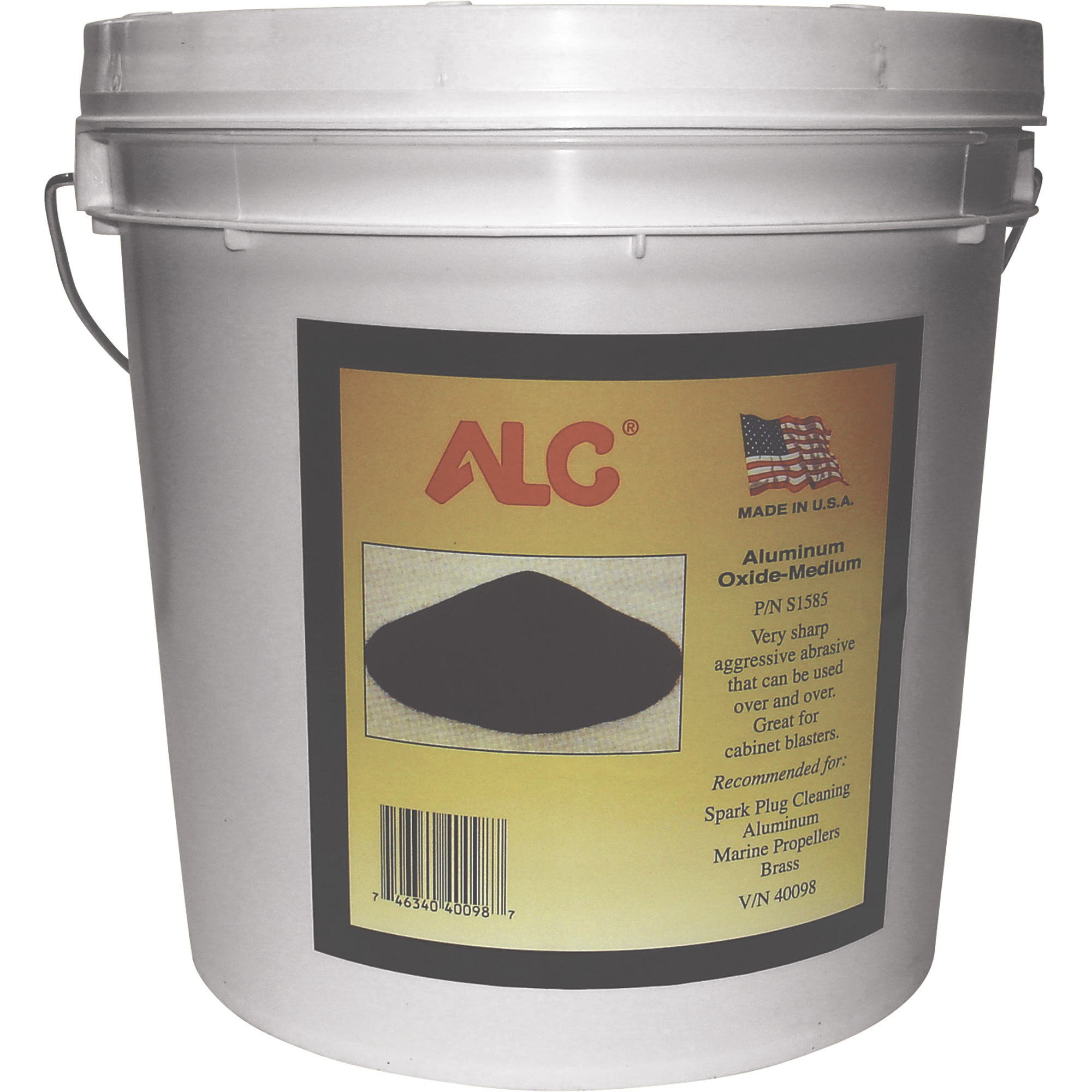 ALC Medium Aluminum Oxide Abrasive Blast Media, 25 Lbs., Model# 40098